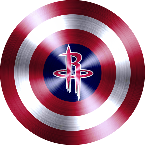 Captain American Shield With Houston Rockets Logo vinyl decal